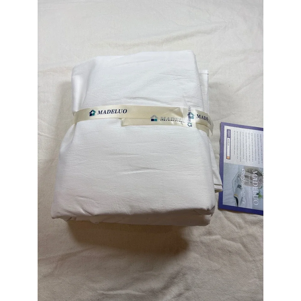 Madeluo Queen Duvet Cover White Solid Soft Breathable Bedding 104x90 Modern